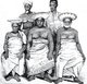 Sri Lanka: Three Radala or Kandyan aristocracy together with two retainers, 1859.